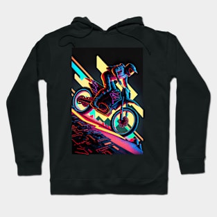 Cyber Future Dirt Bike With Neon Colors Hoodie